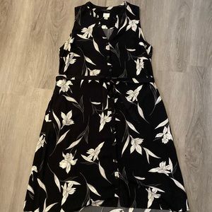 Black and white floral dress